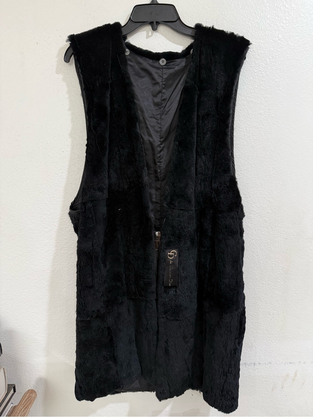 Vintage Dior Black Fur Rain Jacket Liner Or Vest Size Small